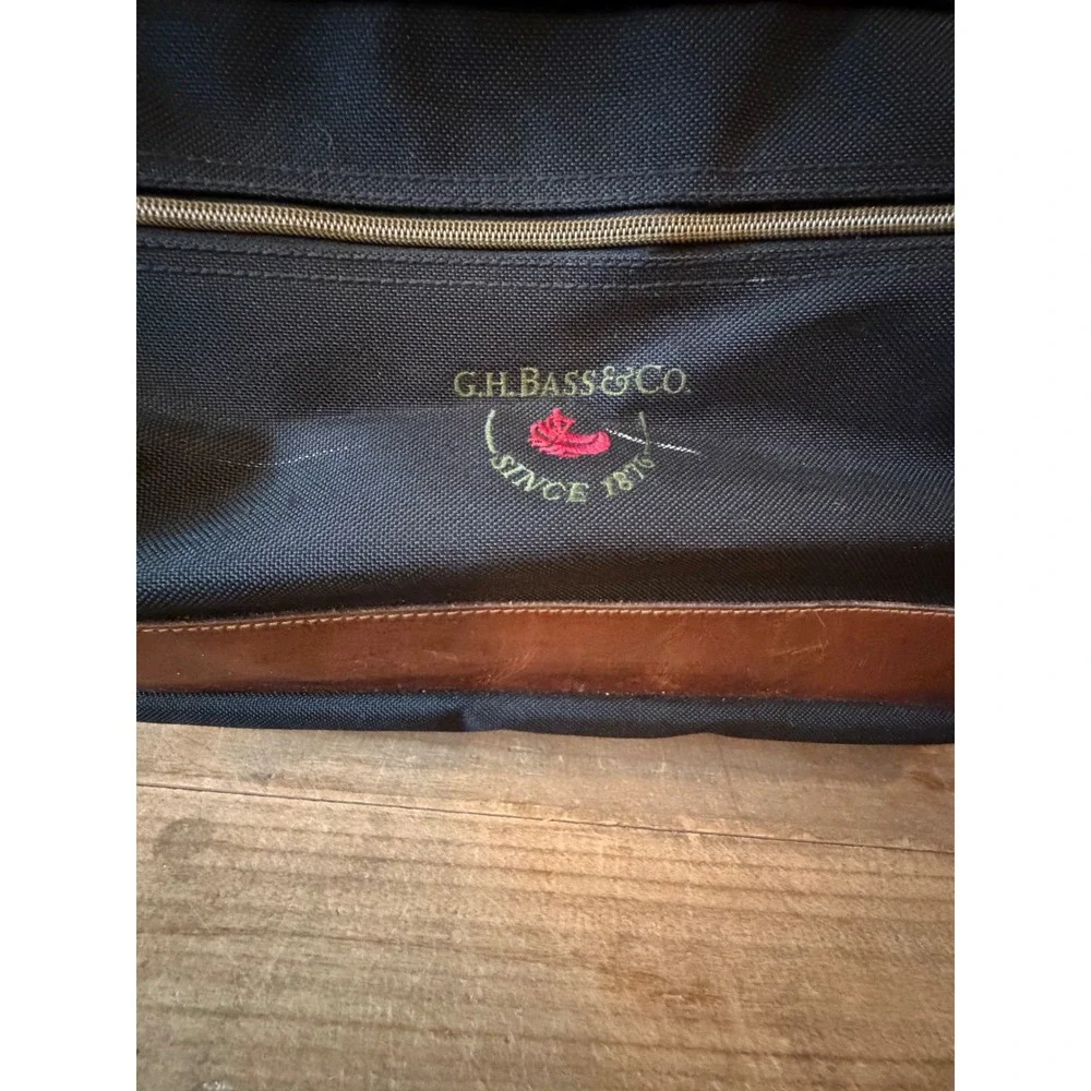 GH Bass & Co Messenger Bag Black Canvas Leather Trim Outdoor Gear Travel Laptop